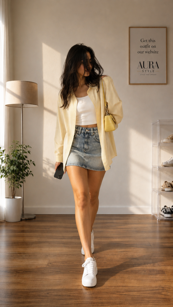 Women Striped Button Down Shirt