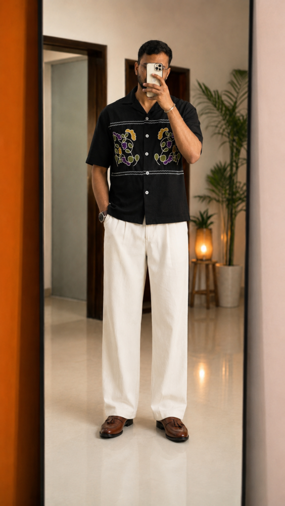 Men Classic Boxy Floral Printed Casual Shirt