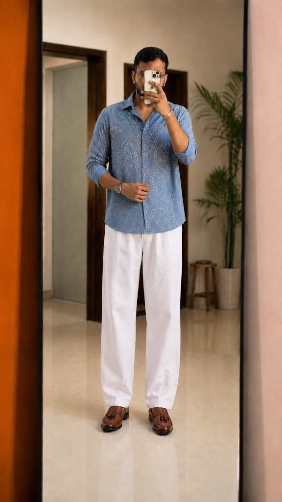 Men Comfort Spread Collar Abstract Printed Casual 