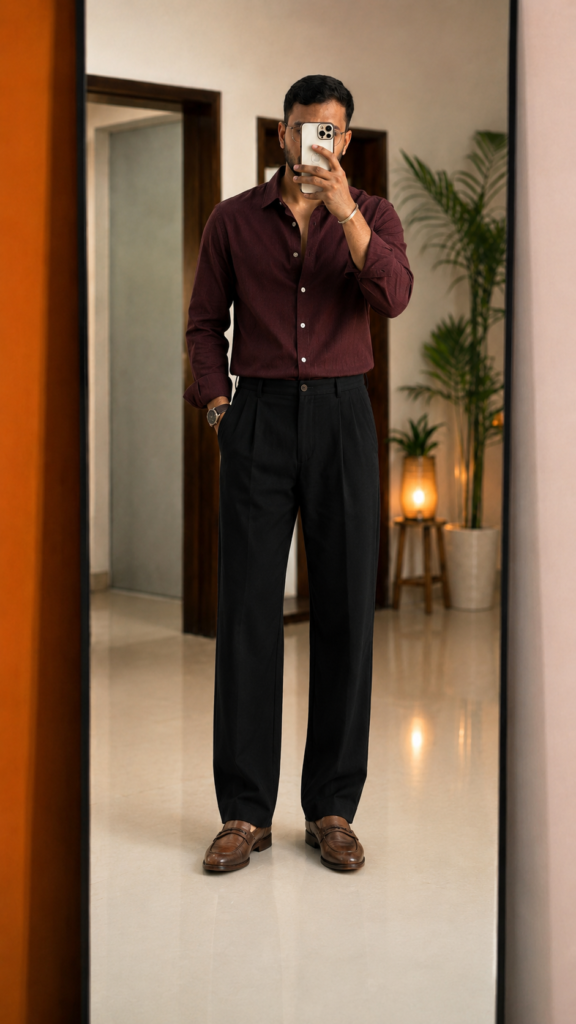 Men Spread Collar Comfort Casual Shirt