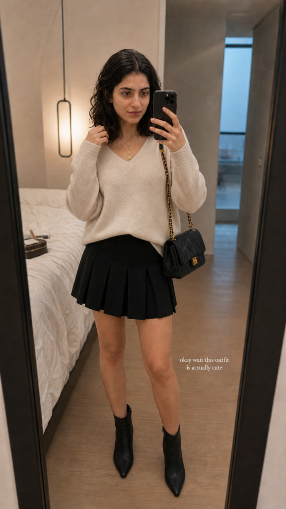 Pleated Short Tennis Skirt with Crop Top