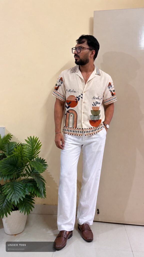 Printed casual shirt for men styled for daily wear