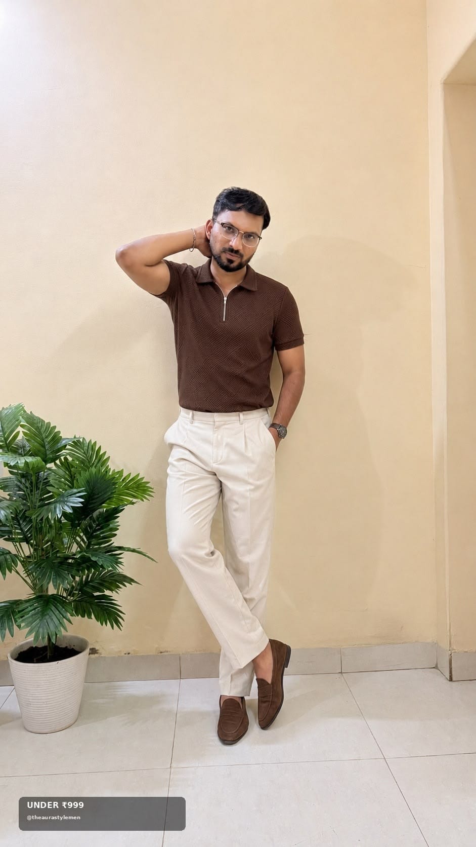 polo t-shirts for men - Best Textured Half-Zip Polo for Brunch — Under ₹999