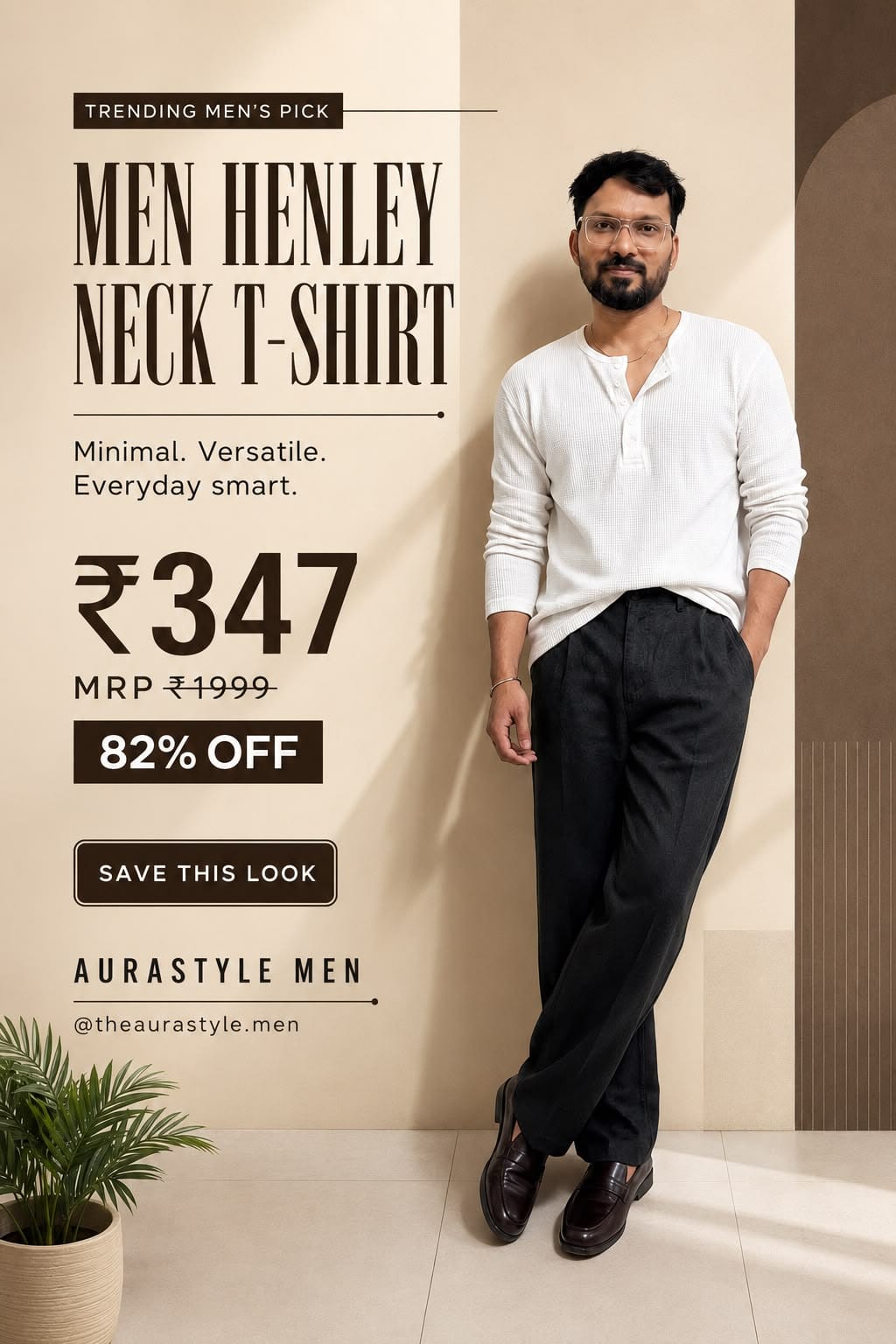polo t-shirts for men - White Henley T-Shirt Under ₹999 | Clean Everyday Style
