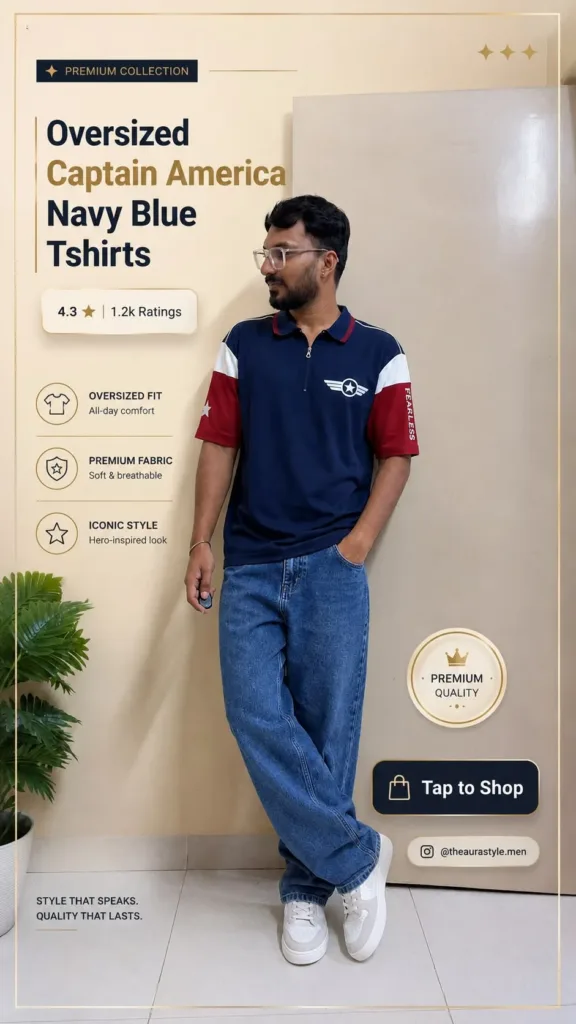 smart casual outfits for men under - Oversized Captain T-shirt Outfit for Men: College Styling Guide
